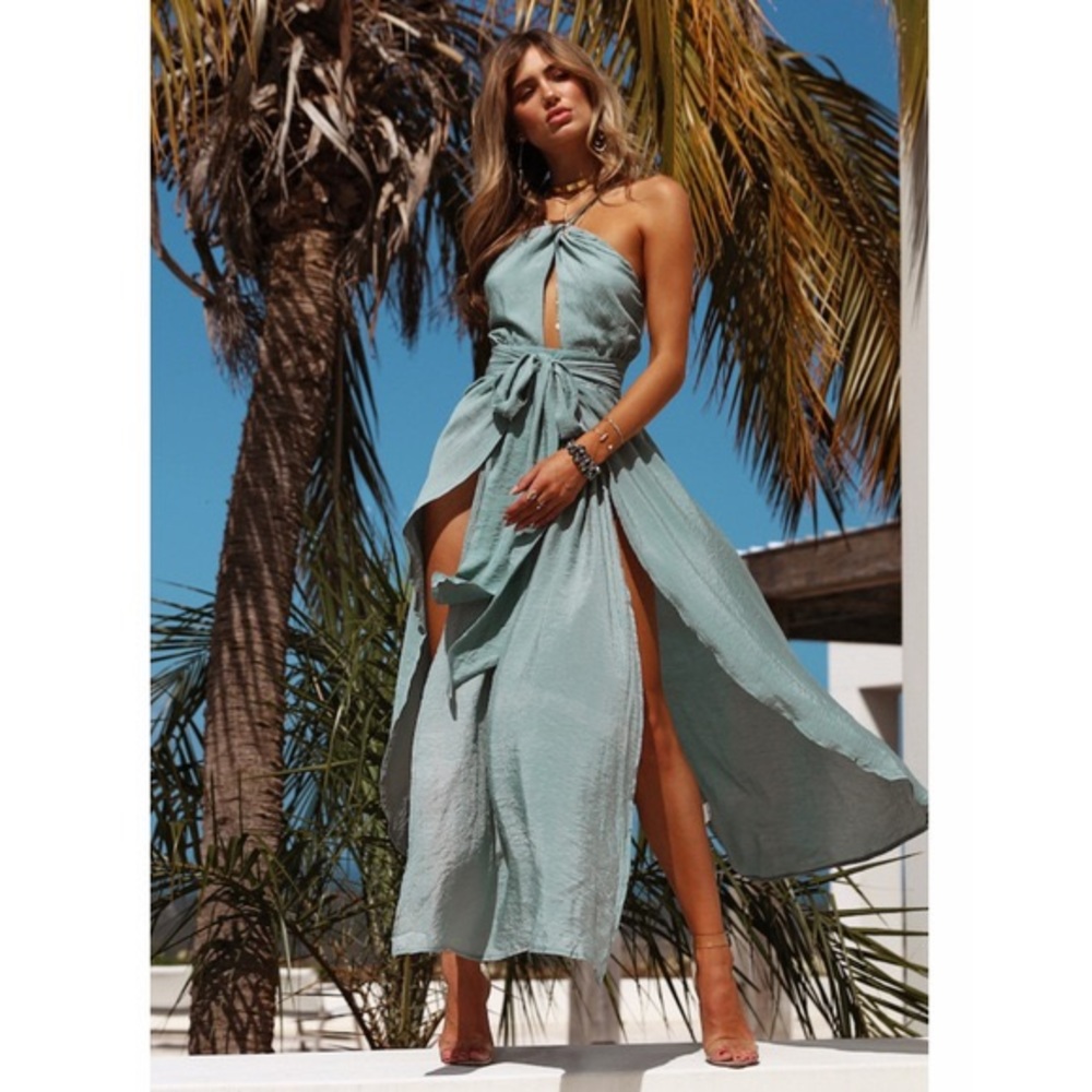 Hello Molly sage green maxi dress